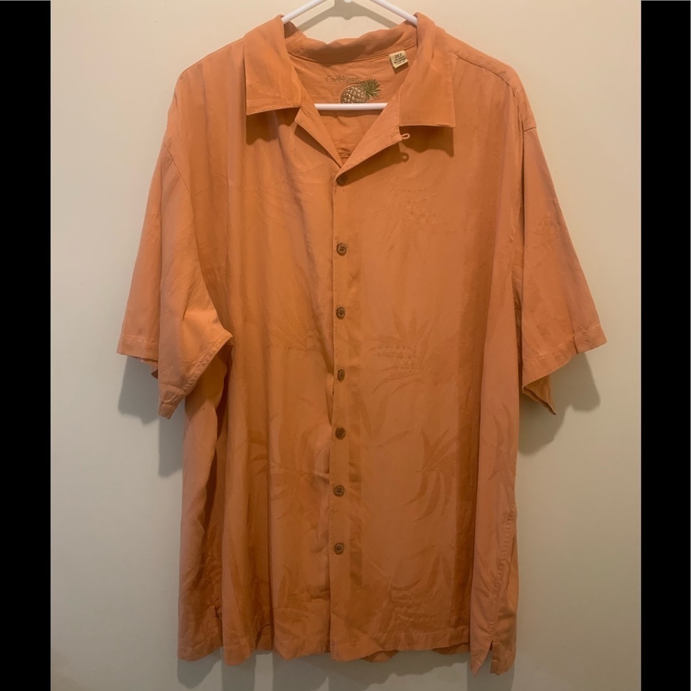 CARIBBEAN Silk/Cotton Dress Shirt Mens Sz 2XT TROPICAL BEACHY